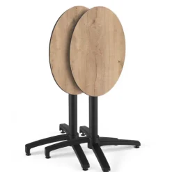 Runder neigbarer Gartenbistrotisch 70 cm 4 Sitzplätze Eiche - Oviala
