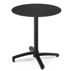 Runder neigbarer Gartenbistrotisch 70 cm 4 Sitzplätze schwarz - Oviala