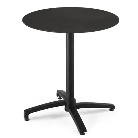 Runder neigbarer Gartenbistrotisch 70 cm 4 Sitzplätze schwarz - Oviala
