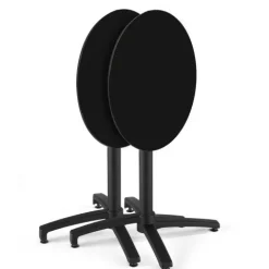 Runder neigbarer Gartenbistrotisch 70 cm 4 Sitzplätze schwarz - Oviala