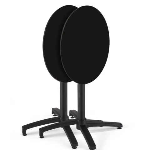 Runder neigbarer Gartenbistrotisch 70 cm 4 Sitzplätze schwarz - Oviala