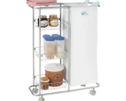 Sammelwagen Wenko Slim chrom mit abnehmbaren Sack