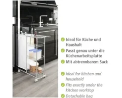 Sammelwagen Wenko Slim chrom mit abnehmbaren Sack