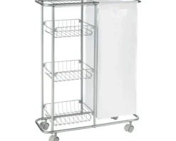 Sammelwagen Wenko Slim chrom mit abnehmbaren Sack