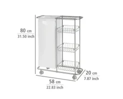 Sammelwagen Wenko Slim chrom mit abnehmbaren Sack