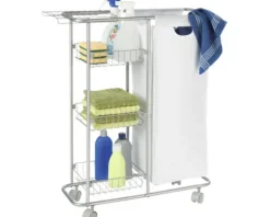 Sammelwagen Wenko Slim chrom mit abnehmbaren Sack