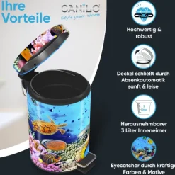 Sanilo Kosmetikeimer 3L mit Absenkautomatik Ocean