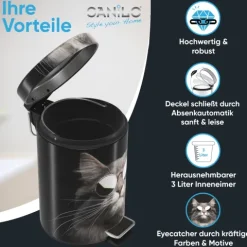 Sanilo Kosmetikeimer 3L mit Absenkautomatik Cool Cat