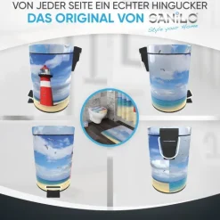 Sanilo Kosmetikeimer 3L mit Absenkautomatik Leuchtturm