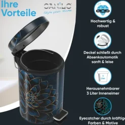 Sanilo Kosmetikeimer 3L mit Absenkautomatik Dahlien