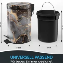 Sanilo Kosmetikeimer 3L mit Absenkautomatik Marmor Abstrakt