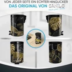Sanilo Kosmetikeimer 3L mit Absenkautomatik Golden Leaves