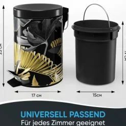 Sanilo Kosmetikeimer 3L mit Absenkautomatik Golden Leaves
