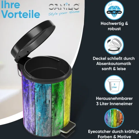 Sanilo Kosmetikeimer 3L mit Absenkautomatik Rainbow