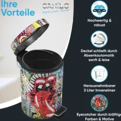 Sanilo Kosmetikeimer 3L mit Absenkautomatik Graffiti