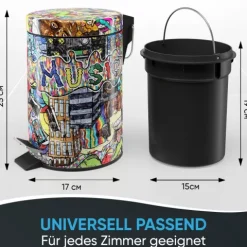 Sanilo Kosmetikeimer 3L mit Absenkautomatik Graffiti