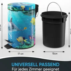 Sanilo Kosmetikeimer 3L mit Absenkautomatik Delphin Korallen