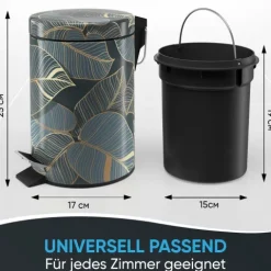 Sanilo Kosmetikeimer 3L mit Absenkautomatik Monstera