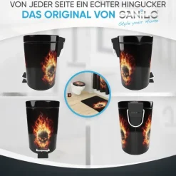 Sanilo Kosmetikeimer 3L mit Absenkautomatik Totenkopf in Flammen