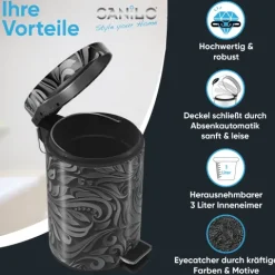 Sanilo Kosmetikeimer 3L mit Absenkautomatik Floral