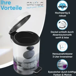 Sanilo Kosmetikeimer 3L mit Absenkautomatik Energy Stones