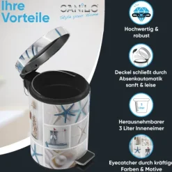 Sanilo Kosmetikeimer 3L mit Absenkautomatik Meeresbrise