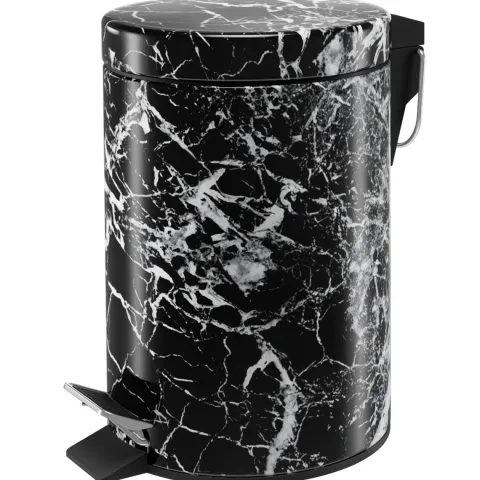 Sanilo Kosmetikeimer 3L mit Absenkautomatik Marmor Schwarz