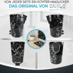 Sanilo Kosmetikeimer 3L mit Absenkautomatik Marmor Schwarz