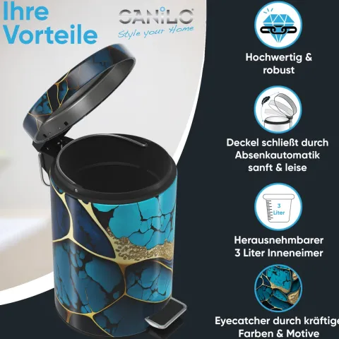Sanilo Kosmetikeimer Marmor Cobalt
