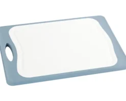 Schneidebrett Wenko Kombi M 28,5 x 20 cm weiß/blau/Bambus