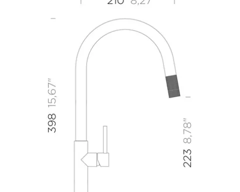 Schock Küchenarmatur mit Handbrause TALIA SA schwarz matt 536120S