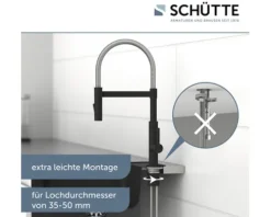 SCHÜTTE Küchenarmatur flexibel MIAMI schwarz matt 79146