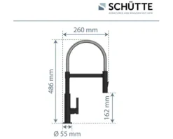 SCHÜTTE Küchenarmatur flexibel MIAMI schwarz matt 79146