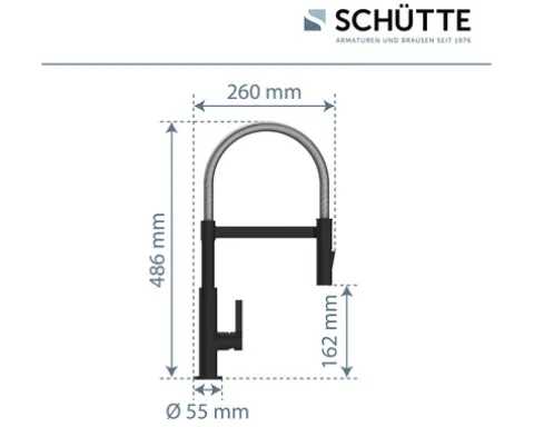 SCHÜTTE Küchenarmatur flexibel MIAMI schwarz matt 79146