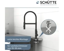 SCHÜTTE Küchenarmatur flexibel MIAMI schwarz matt 79147