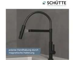 SCHÜTTE Küchenarmatur flexibel MIAMI schwarz matt 79147