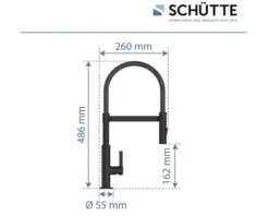 SCHÜTTE Küchenarmatur flexibel MIAMI schwarz matt 79147