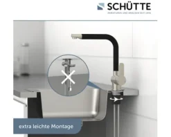 SCHÜTTE Küchenarmatur RIO edelstahl schwarz matt 79866