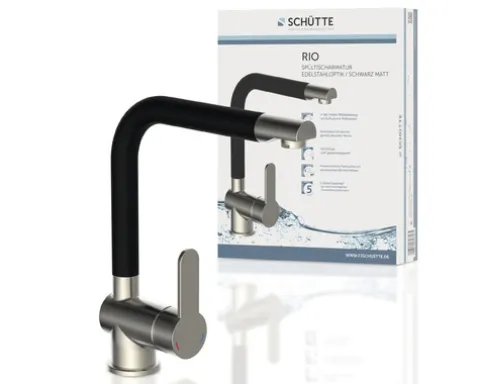 SCHÜTTE Küchenarmatur RIO edelstahl schwarz matt 79866