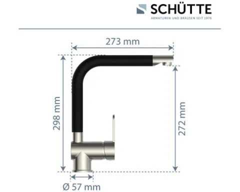 SCHÜTTE Küchenarmatur RIO edelstahl schwarz matt 79866