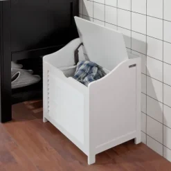 Schuhbank mit Sitzfläche und Stauraum in Weiß FSR40-W
