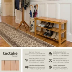 Schuhbank tectake Silke 70 x 28 x 45,5 cm Bambus braun