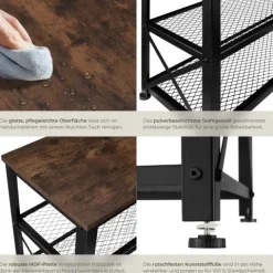 Schuhregal tectake Blackpool 101 x 30,5 x 45,5 cm Industrial Style Industrial Holz dunkel, rustikal