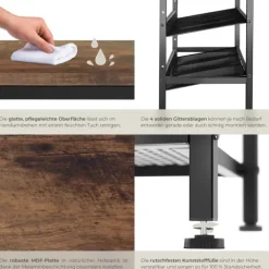 Schuhregal tectake Bournemouth 75,5 x 30,5 x 85,5 cm Industrial Style Industrial Holz dunkel, rustikal