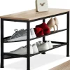 Schuhregal tectake Derry 75,5 x 30,5 x 45,5 cm Industrial Style Industrial Holz hell, Eiche Sonoma