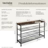 Schuhregal tectake Portsmouth 100 x 30,5 x 72,5 cm Industrial Style Industrial Holz dunkel, rustikal