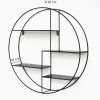 Schwarzes Wandregal aus Metall mit 4 Regalen – rund – 50 x 10 cm