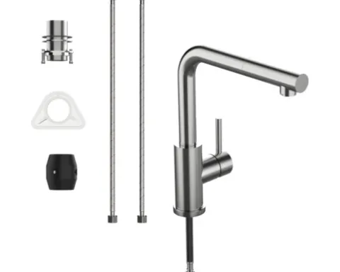 SERIES Küchenarmatur mit Handbrause SEGIN edelstahl gebürstet