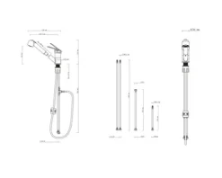 SERIES Niederdruckarmatur mit Handbrause IMAI chrom glänzend