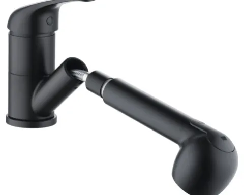 SERIES Niederdruckarmatur mit Handbrause IMAI schwarz matt